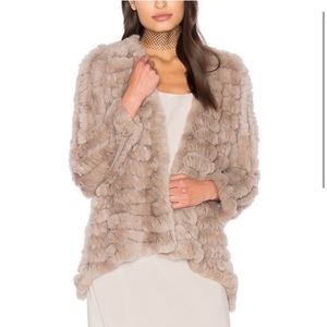 Tilda Dyed Rex Rabbit Fur Jacket in Latte